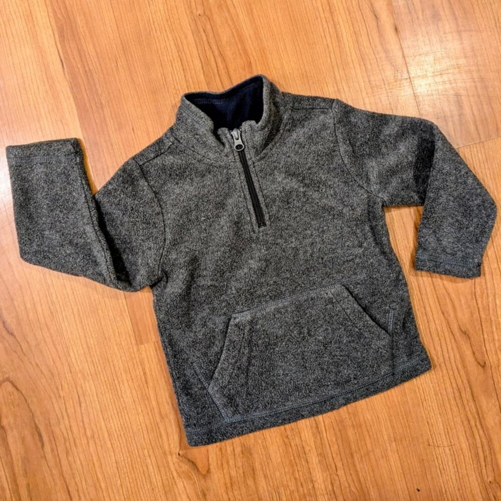 NEW 2T Boys The Children's Place Half Zip Mock Turtle Neck Fleece Sweater